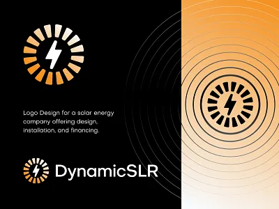 Solar Energy Company - Logo Design Concept bolt brand identity branding design dinamic energy finance financing fintech identity identity design logo logo design logo designer logotype mark media tech digital solar solar panels startup sun symbol