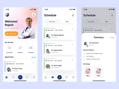 Medical Appointment App app appointment dashboard design doc doctor doctors interaction medical medicine mobile orthopaedic summary ui ux