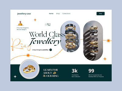 Jewellery case website beauty branding diamond e commerce fashion jewellery jewerly landing page online shop ornaments popular shopping tranding typography ui ux website