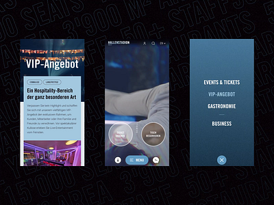 HALLENSTADION / mobile screens design fold interaction interactive design menu mobile mobile screens ui webdesign website