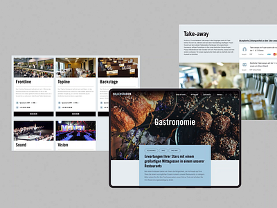 HALLENSTADION / gastronomy page bars design footer gastronomy interaction interactive design restaurants scroll ui webdesign website