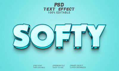 Softy 3D Text Effect 3d 3d text 3d text effect 3d text style design graphic design illustration logo text effect text style