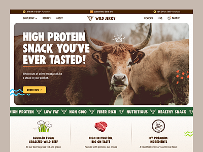 Wild Jerky - Beef Jerky Website beef jerky beef meat beef steak ecommerce gourmet grass fed beef halal beef jerky halal food healthy food high protein food high protein jerky high protein snacks jerky landing page landingpage snacks web design webdesign website design website designer