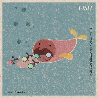 Match Box cover 2d character design fish illustration inktober matchbox vintage