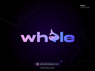 Whale - Blockchain Logo Design app icon bitcoin blockchain brand identity branding crypto currency finance landing page logo logo design logo identity logotype modern logo money startup trading web design web3 whale