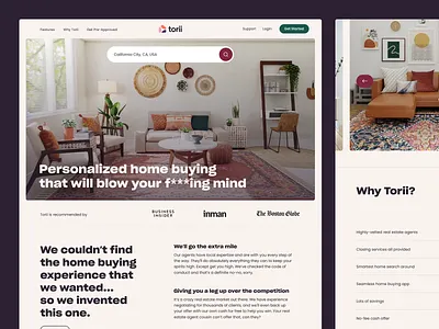 Torii - Exploration b2c editorial interface landing landingpage marketing ui web website