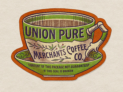 Vintage Cup label design font handlettering illustration lettering texture typeface typography vintage