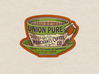 Vintage Cup label design font handlettering illustration lettering texture typeface typography vintage