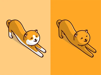 Stretching Cat cartoon cat catcorner catfood cute design dog illustration logo mascot