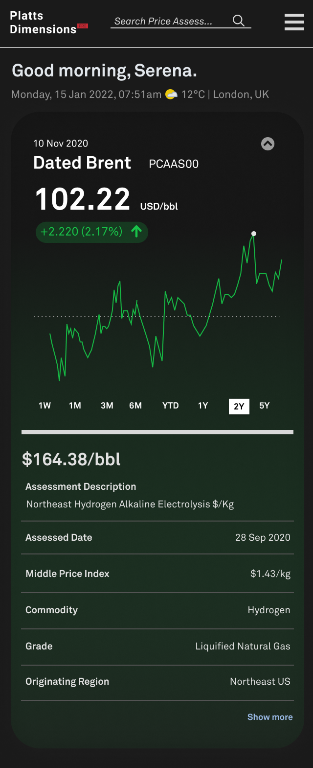 Example of Mobile Financial Dashboard Design