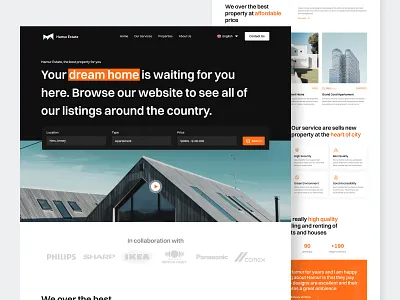 Hamur Estate - Real Estate Landing Page agency apartement building flat house landing page minimalist property property management property website real estate real estate agency real estate branding real estate design real estate website realtor rent residence web design website