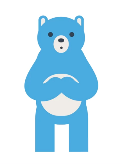 Blue Bear 2d character animal animation animation blue bear characterdesign design illustration motiongraphics