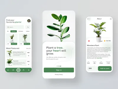 Plant Shop Mobile App app design eco plants app ecommerce ecommerce app ecommerce shop app indoor iosapp minimal minimalistic mobile app mobile ui plant app plant shop app plant store plants app shop app ui uidesign uiux ux