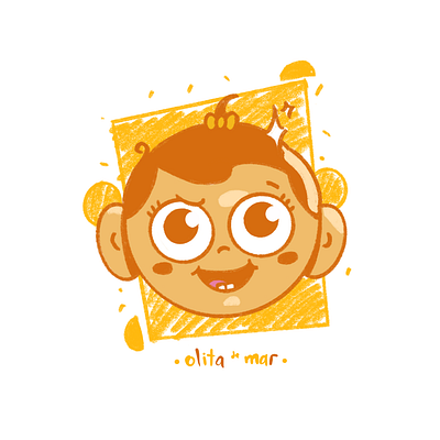 Bebé Oli 2d apple baby character characterdesign design happy illustration ipadpro peopleillustration procreate