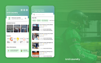 GRAB Laundry - Laundry Hailing Service app design ui ux