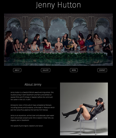 Jenny Hutton | Actress Portfolio acting portfolio branding css design html js portfolio ui ux web design web development