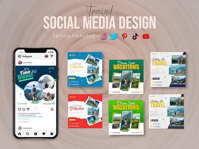 Travel Agency Social Media post Template ad design adventure branding design graphic design illustration logo social social media marketing post social media post design social media sale travel poster travel social media post design ui vector