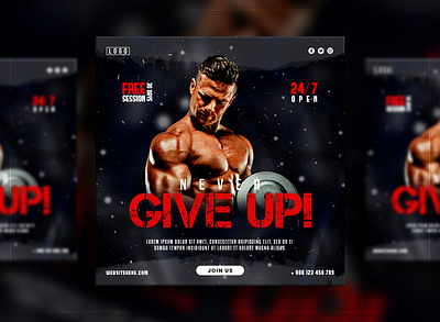 Fitness gym social media post and web banner template banner body branding building collection cosmetics design exercise fishing fitness fitness banner fitness social media post gym gym social media post instagram poster promotion social media kit social media post workout