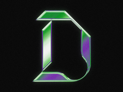 36 days of type : D 36 days of type chrome d gradient letter type typography