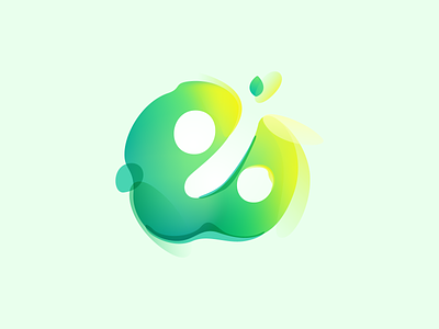 Percent sign circle design eco icon illustration leaf letter logo mark ui