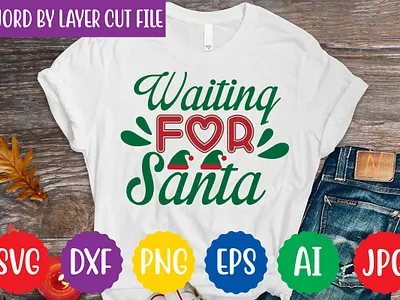 Waiting For Santa Svg Cut File farmhouse christmas