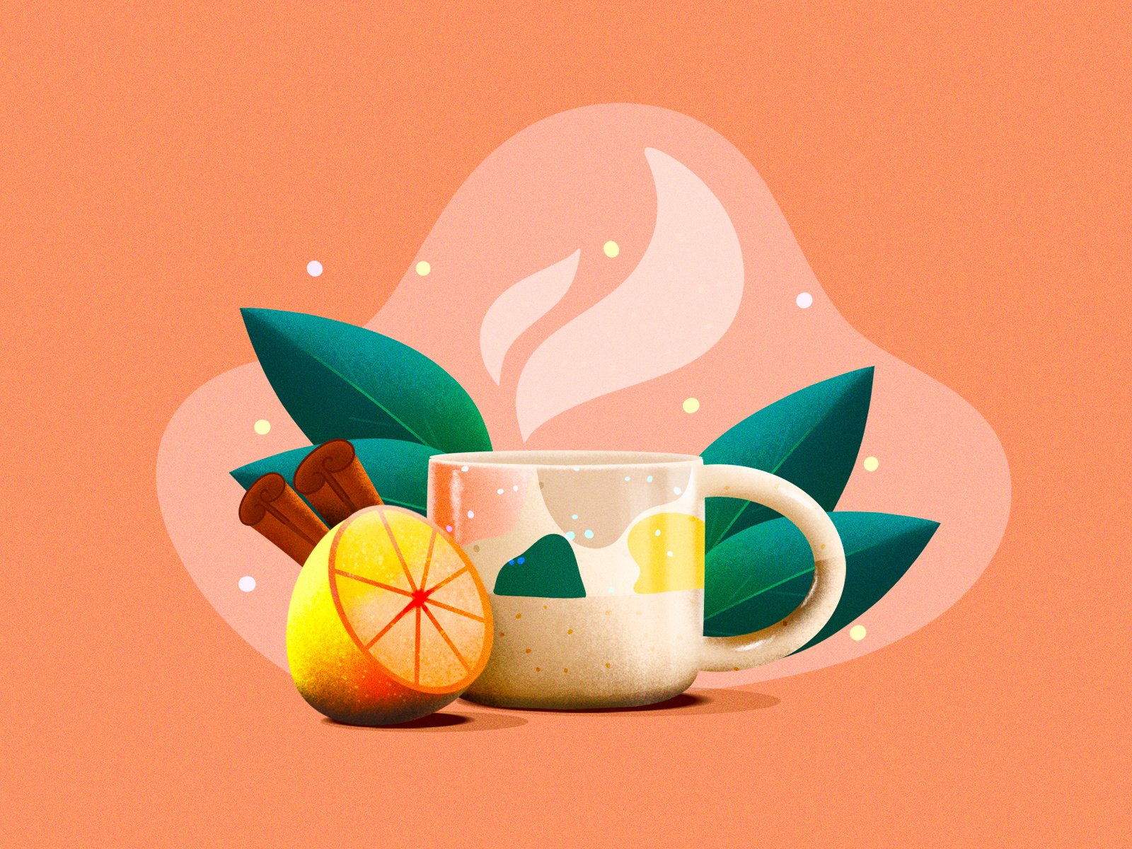 Cinnamon Tea 2d abstract adobe adobe illustration adobe photoshop art artwork clean colorful creative design digital art flat graphic design illustration minimal modern photoshop simple vector