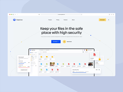 CopyCase.com application cloud desktop app drive file file manager landing page landingpage onepage ui user interface web design webdesign website