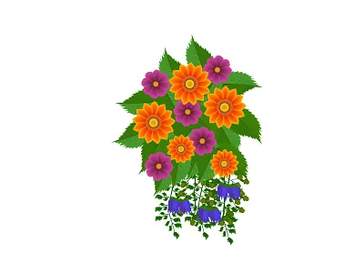 Floral Design Flowers colorful illustration Vector. animation branding graphic design invitation ui watercolor wedding