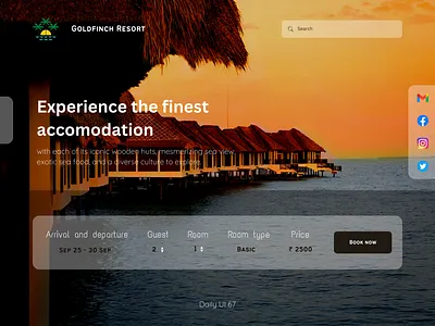 Daily UI #067 - Hotel Booking accomodation booking clean ui daily ui 067 daily ui challenge dailyui067 dailyuichallenge goldfinch goldfinch hotel graphic design hotel hotel booking paying guest reservation resort sea sea hotel sea resort stay ui