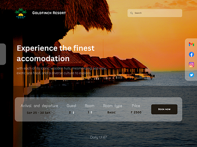 Daily UI #067 - Hotel Booking accomodation booking clean ui daily ui 067 daily ui challenge dailyui067 dailyuichallenge goldfinch goldfinch hotel graphic design hotel hotel booking paying guest reservation resort sea sea hotel sea resort stay ui