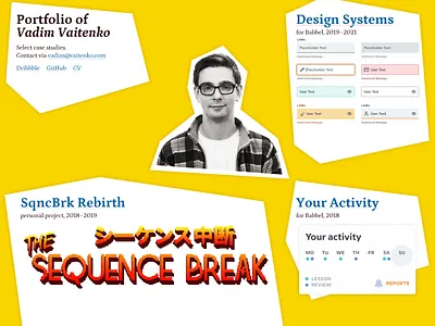 Back to classics brutalism cutout geometry paper portfolio web design