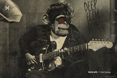 Rock Ape - Digital Artwork ape appareldesign clothdesign coveralbum coverart coverartwork design digitalart manipulationphoto merchdesign monkey photomanipulation photoshop tshirtdesign