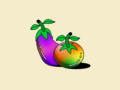 🍆🍅 aubergine banana brandidentity branding character design editorial fastfood food fruit house icon illustration logo mcdonalds nature tattoo tomatoes vegetables veggies