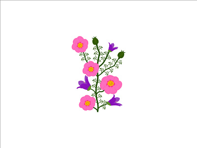 Floral Design, colorful Flowers illustration Vector. line art