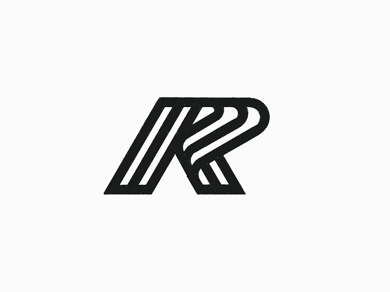 Letter R logomark sketching - Credit: by Anh Do - Logo Designer on Dribbble