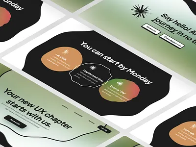 UX Agency's Landing page concept branding design engagement glasseffect green landingpage marketing section ui ui concept ux