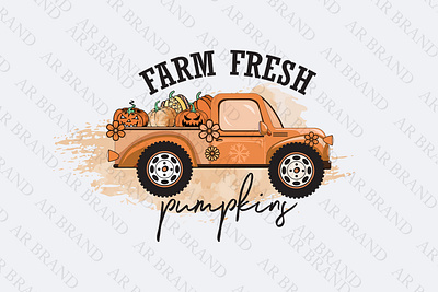Pumpkin Car Sublimation Vector Design agriculture