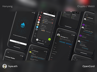 OpenCord - Blockchain Crypto Web3 NFT SocialFi - App app bitcoin blockchain btc chat crypto dao minimal minimalist nft social socialfi ui web web3