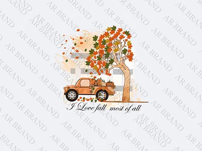 Pumpkin Car Tree Sublimation Vector Design agriculture