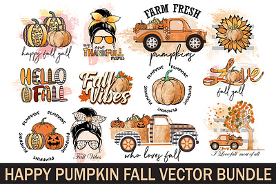 Pumpkin Fall Sublimation Bundle Autumn fall