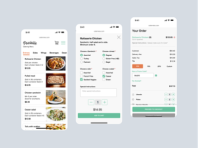 Caterness - A Mobile App for Catering Restaurants b2c mobile app ui ux visual design web design