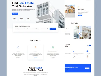 Realstate figma landingpage realsate ui uiux uiuxdesign webdesign