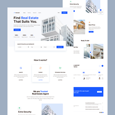 Realstate figma landingpage realsate ui uiux uiuxdesign webdesign