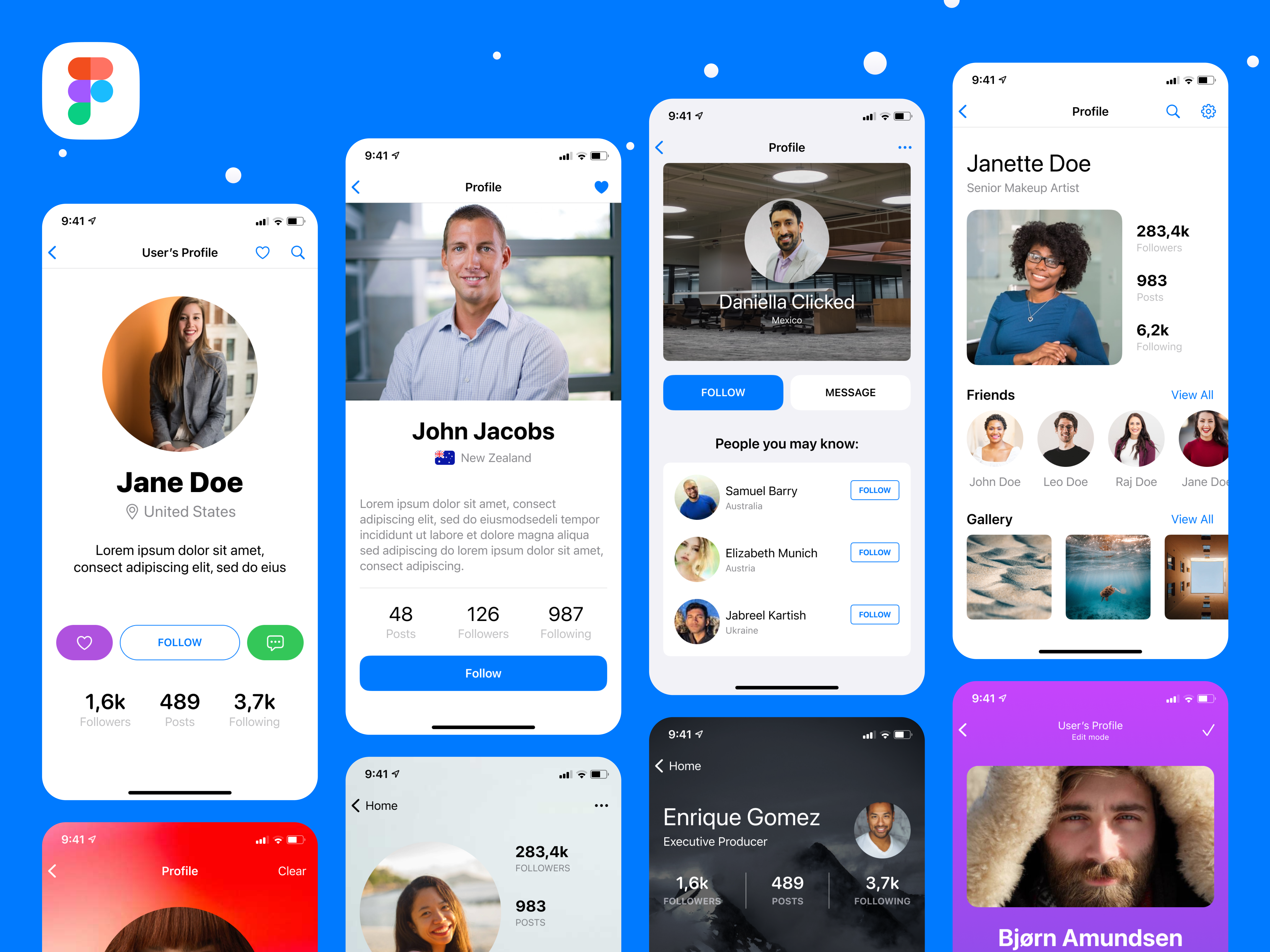 User Profiles Concept apple branding design figma graphic design ios logo portfolio profiles template ui uikit ux vector