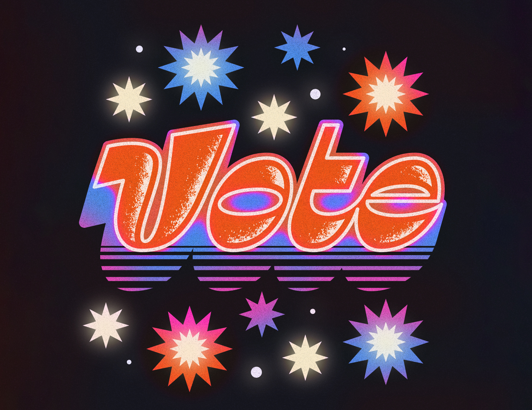 Vote please! burst lettering politics reverse stress vote
