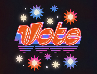 Vote please! burst lettering politics reverse stress vote