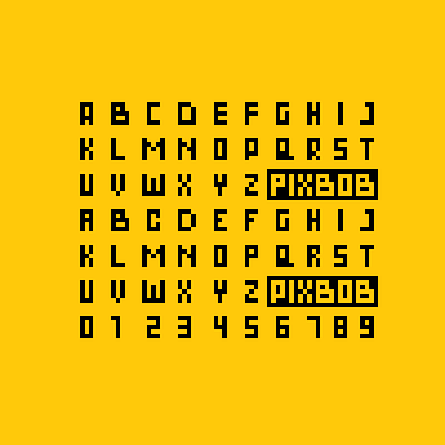 PIXBOB LITE - Free Pixel Font (Preview) 8 bit 8bit asprite bibbob font fonts free font pixel
