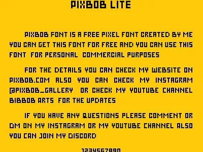 PIXBOB LITE - Free Pixel Font (Sample Paragraph) free font