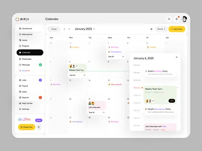 HR Management - Office Calendar appdesign bestdesign calendar calendardesign creativeprocess designinspiration digitaltransformation enterpriseui inspiration interfacedesign moderndesign productdesign saasdesign scheduling softwaredesign uidesign uitrends uxdesign uxui webapp