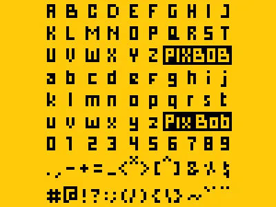PixBob Font - Premium Pixel Fonts (Regular Preview) bibbob font fonts pixel pixel font